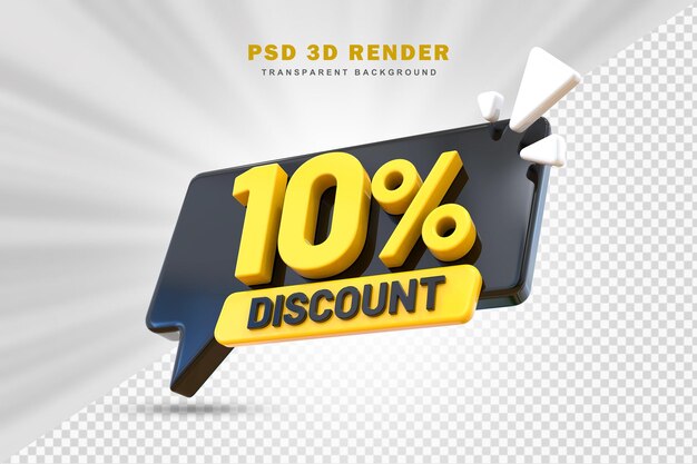 PSD 10 prozent rabattangebot 3d