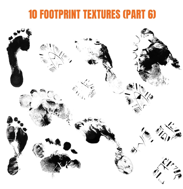 10 Textures de l'empreinte du pied Package 6