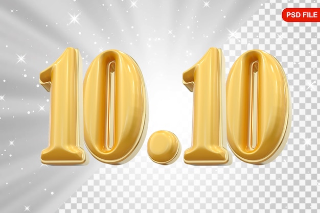 10 Venta de promoción de oro en 3D
