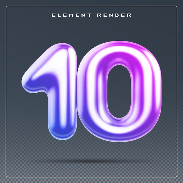 10 Zahlgradient 3D-Rendering