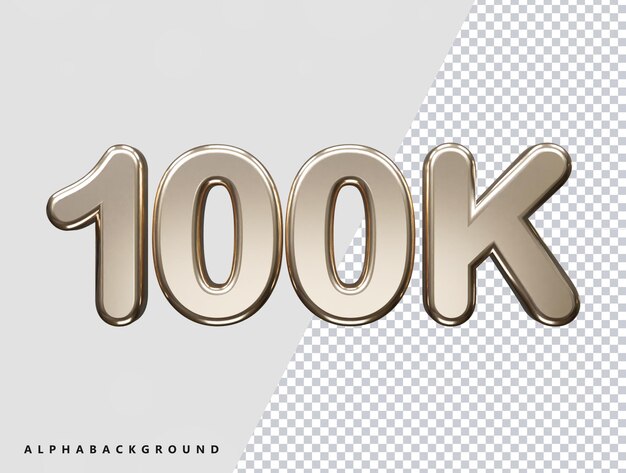 100.000 Follower-Texteffekt-Vektorillustration