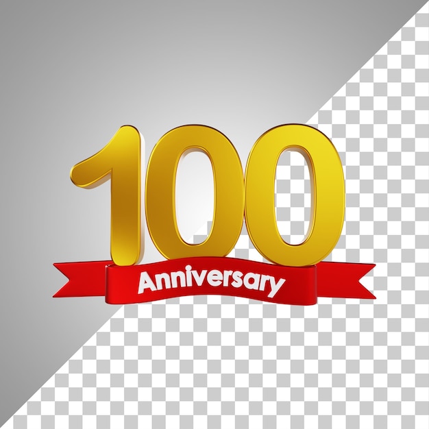 PSD 100 ans joyeux anniversaire numéro 3d rendering