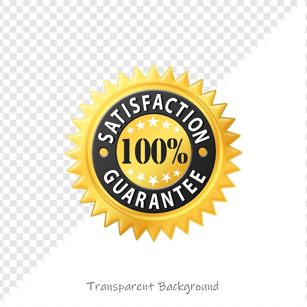 100 Badge d'oro di garanzia di soddisfazione