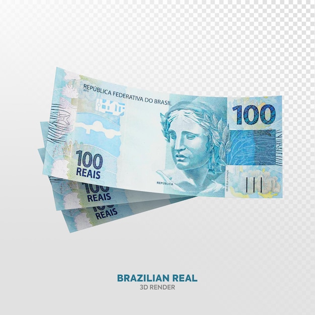 PSD 100 brasilianische reals 3d-rendering realistisch