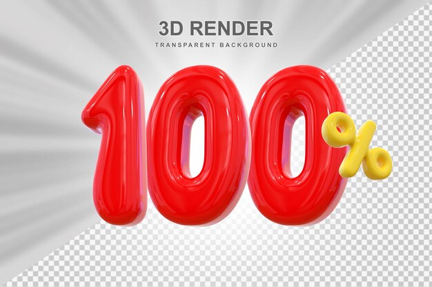 100 por ciento globo rojo 3d