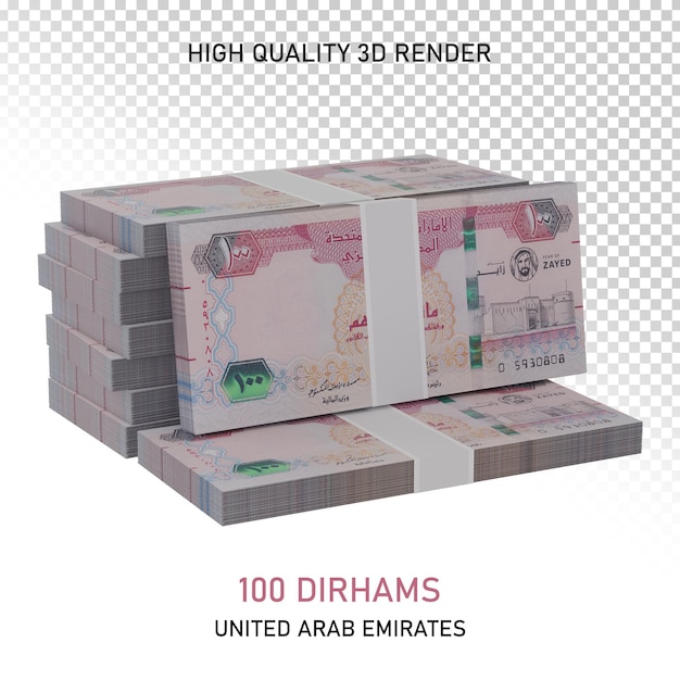 PSD 100 dirhams eau png de haute qualité