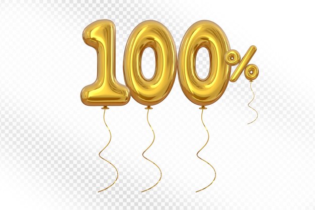 100 Prozent Angebot Goldballon in 3D