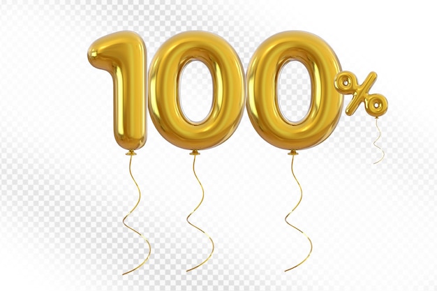 100 Prozent Rabatt auf den Verkauf von Goldballons in 3D