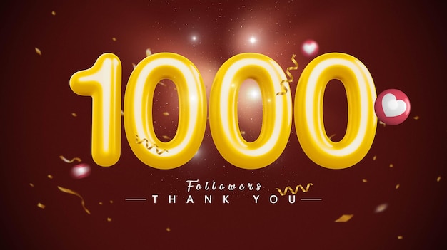 1000 Follower zählen Gold