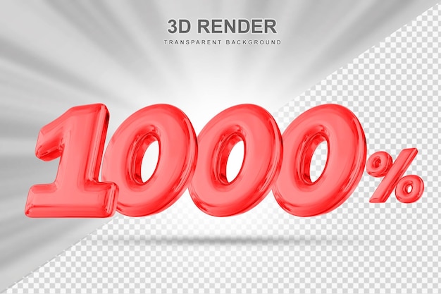 1000 Prozent Rabatt-Angebot 3D-Rendering