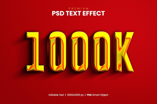 1000k 3d goldener texteffekt