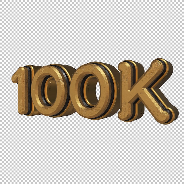 PSD 100k por ciento render 3d