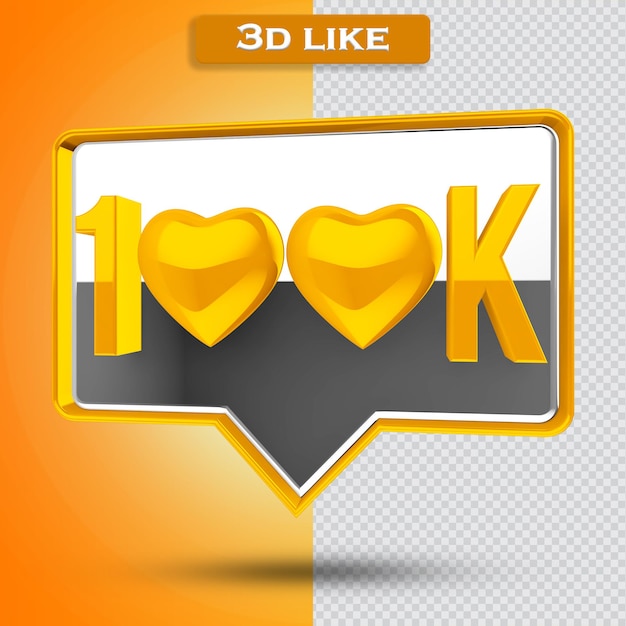 PSD 100k ícone transparente 3d