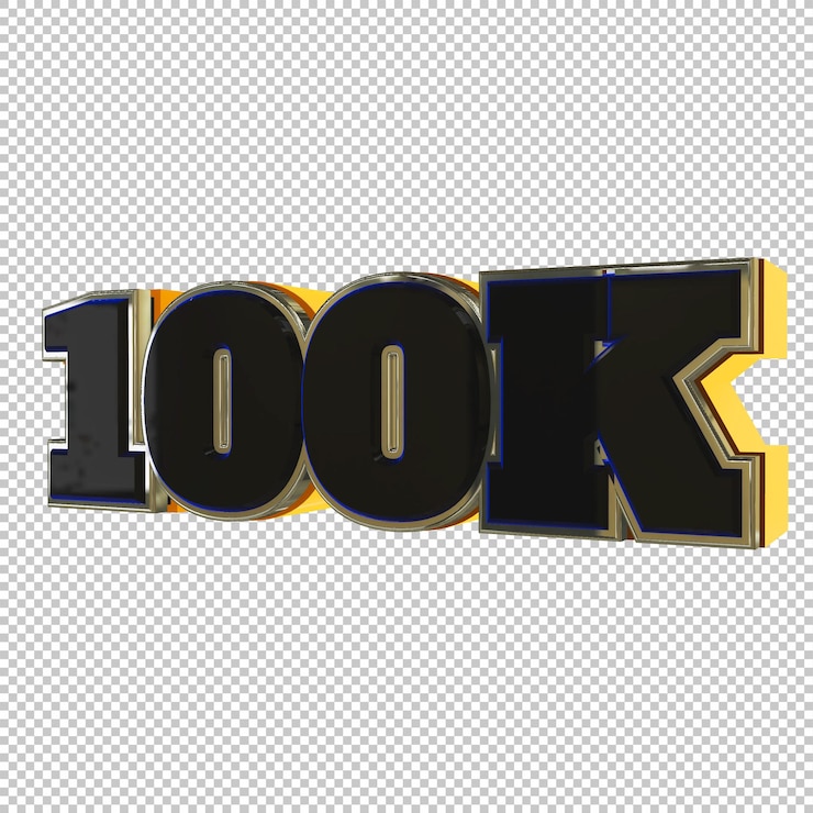 PSD 100k por cento de renderização 3d