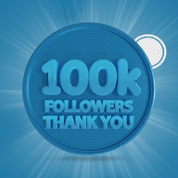 100k seguidores render 3d aislado