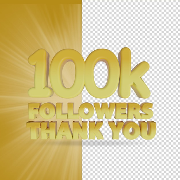 100k seguidores renderizações 3d isoladas