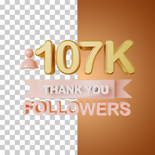 107k seguaci oro Rendering 3D