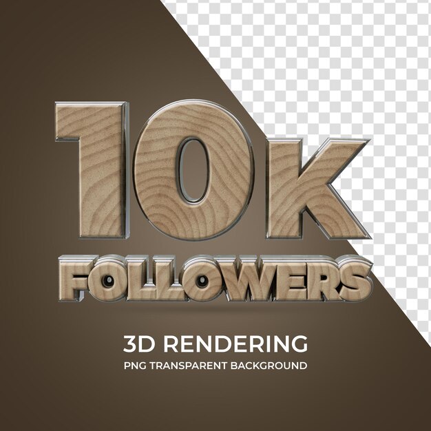 10k Adeptes Rendu 3d Isolé Fond Transparent Style Bois