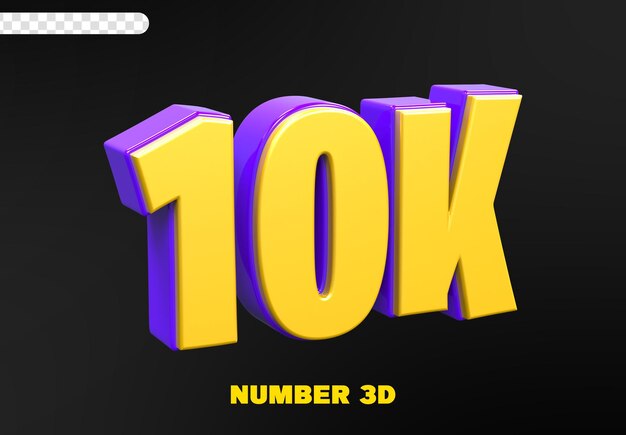 10K Folgen Sie der Nummer 3D