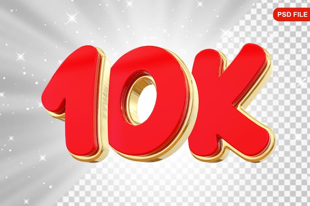 10K Follow Numero rosso Grazie per il seguito