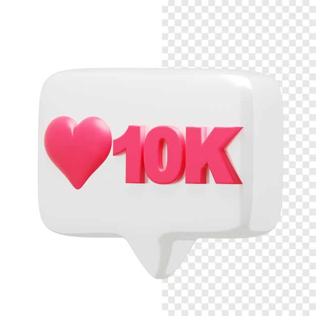 10K Iconica 3D di notifica dei social media