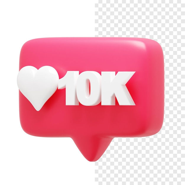 10K Notifica 3d Icon a sinistra