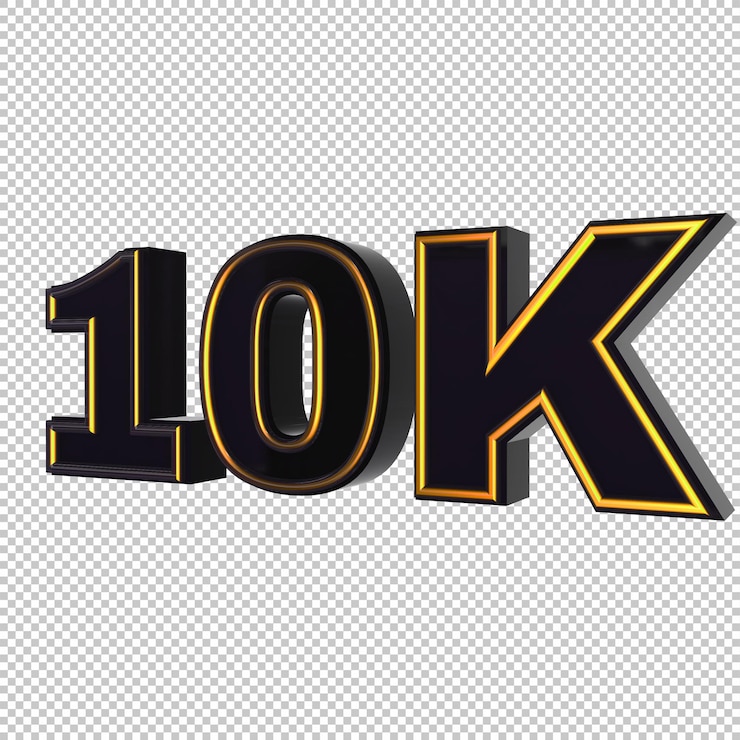 PSD 10k por cento de renderização 3d