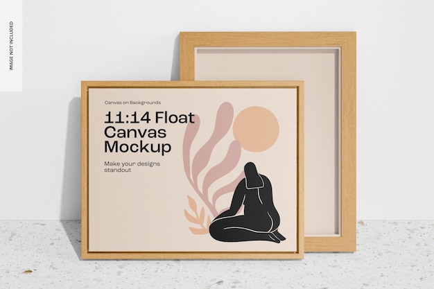 11:14 Mockup di tela galleggiante, vista anteriore