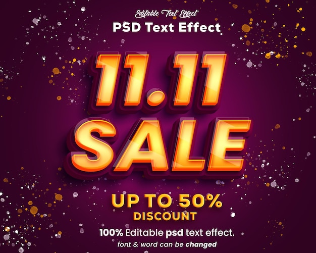 11 Banner de venta flash con efecto de texto en 3D