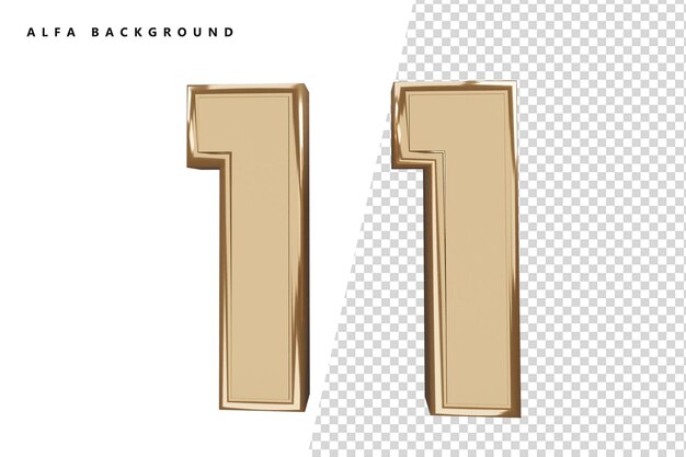 11 Goldzahl mit 3D-Rendering