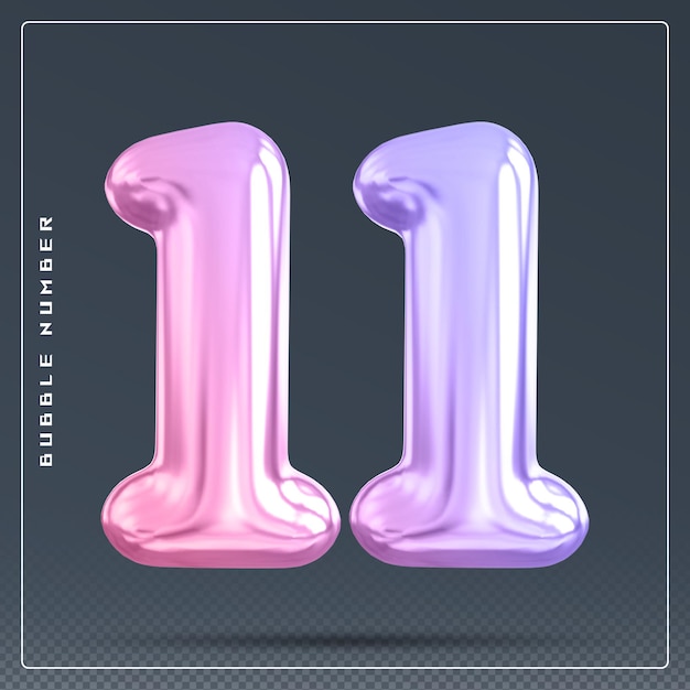11 Zahlblase-Gradient 3D-Render