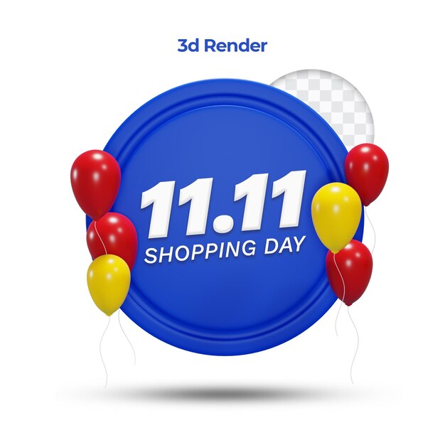 1111 día de compras con renderizado 3d