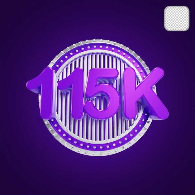 115k numérico con ilustración de etapa 3d