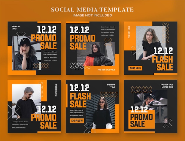 12.12 banner de promoção de mídia social e modelo de postagem no instagram