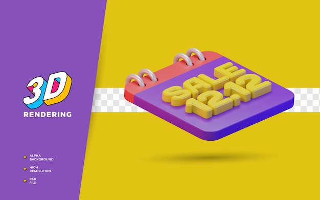 12.12 Einkaufstag Rabatt Super Sale Promotion 3D-Render-Objekt