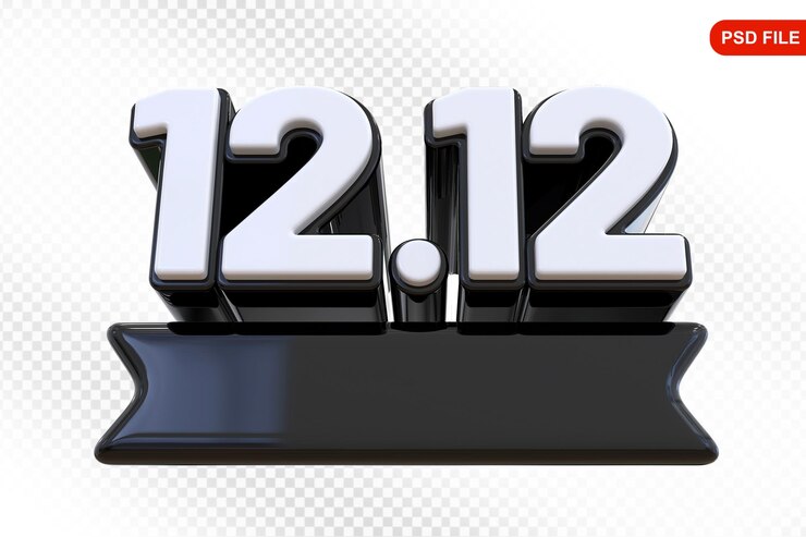 PSD 12 12 sale promotion in 3d