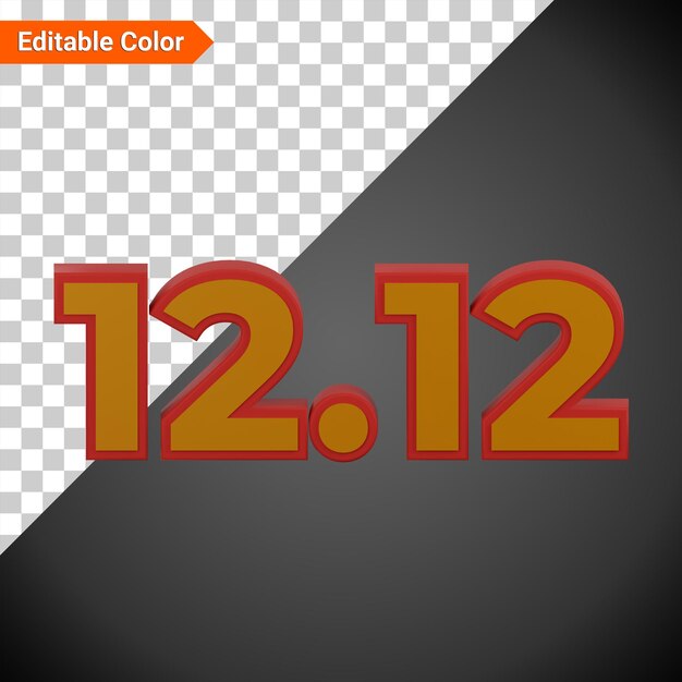 12.12 veranstaltung großer verkaufstag 3d-symbol bearbeitbare farbe