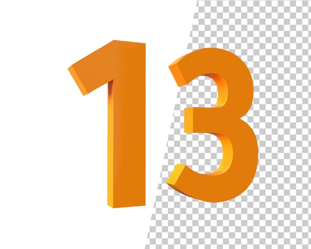 12 numeri oro 3d rendering