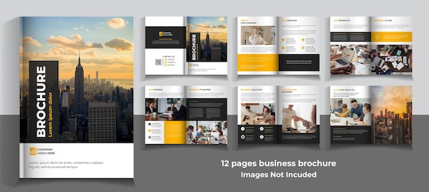 12-seitige Geschäftskatalogvorlage minimalistisches Design