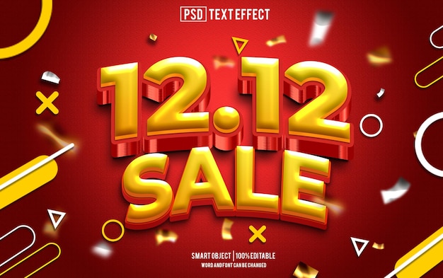 12 Verkauf Text-Effekt Schriftart bearbeitbare Typographie 3D-Text