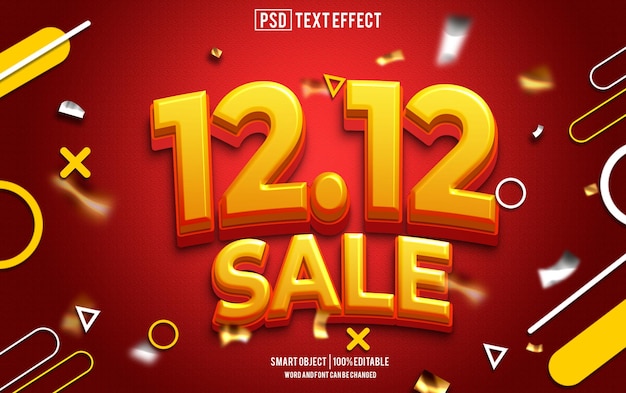 12 Verkauf Text-Effekt Schriftart bearbeitbare Typographie 3D-Text