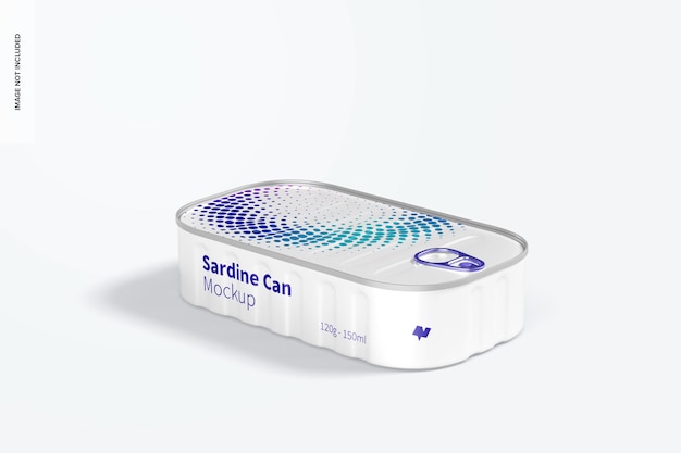 120g sardine can mockup