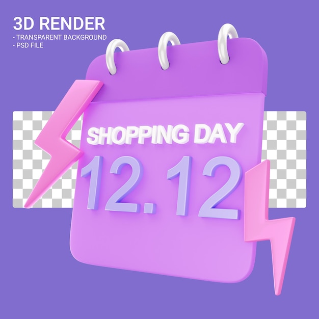 1212 día de compras en 3d render