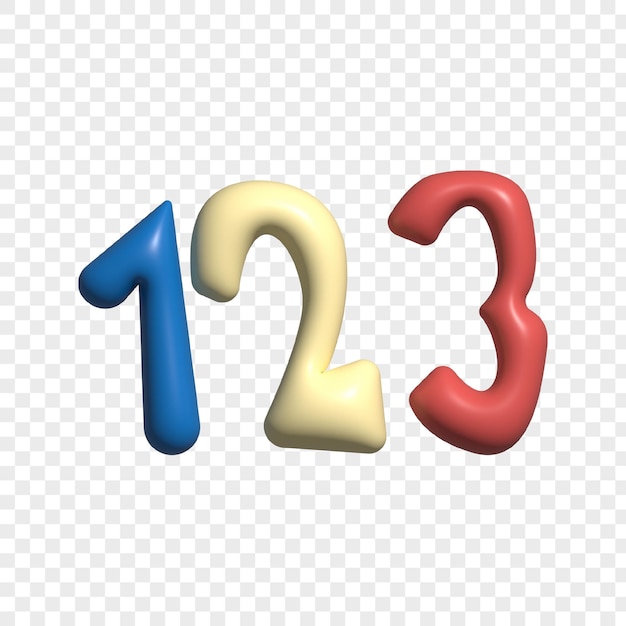 123 3D-Objektabbildungs-Rendering-Symbol isoliert