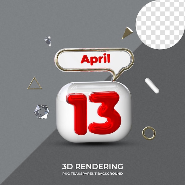 13. april plakatvorlage 3d-rendering