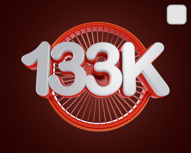 133k numérico con ilustración de etapa 3d