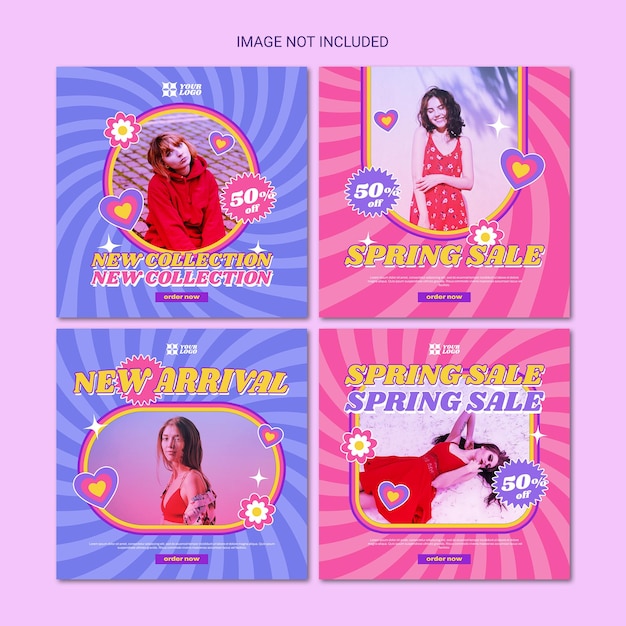 14 Venta de la nueva colección de moda retro Colección de publicaciones de Instagram
