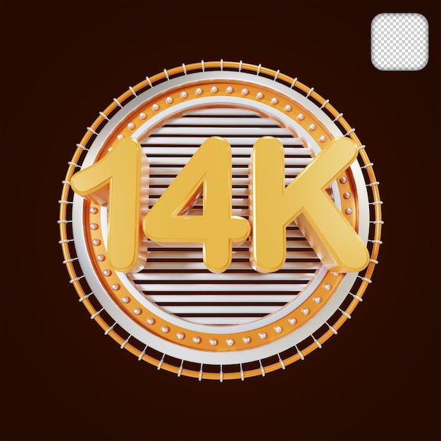 14k numérico con ilustración de etapa 3d