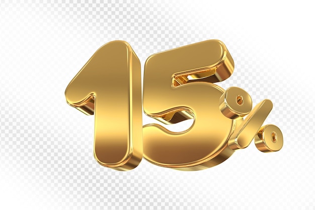 15% de desconto em ouro 3D