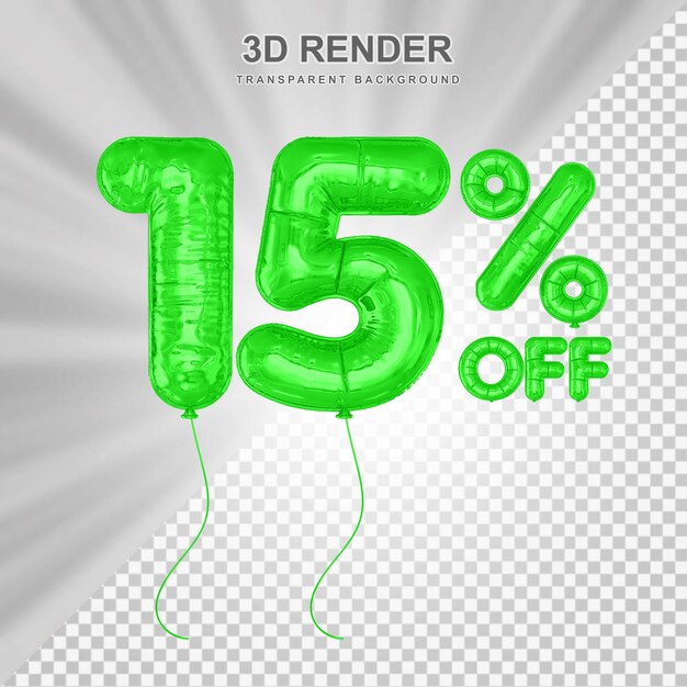 15% de descuento en los globos verdes